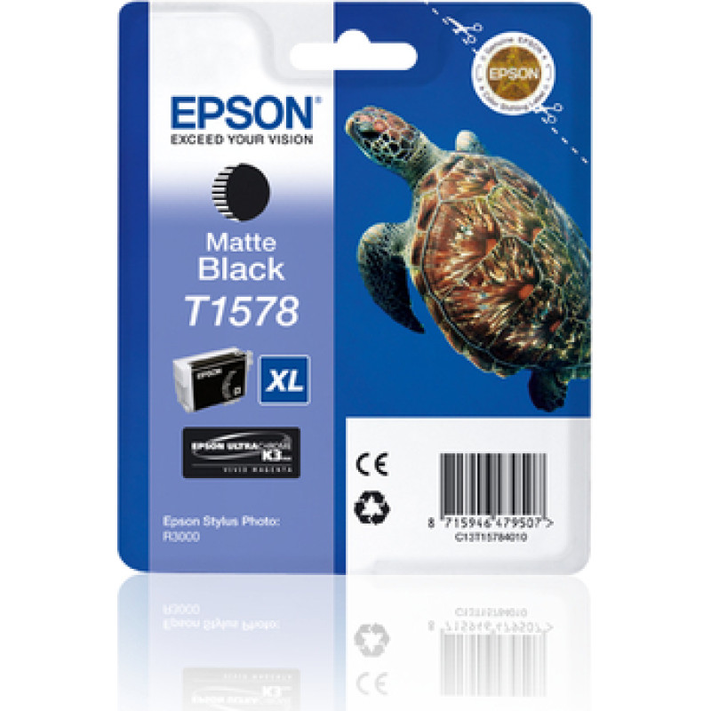 Epson T1578 tintes kārtridžs 1 pcs Oriģināls Augsta (XL) produktivitāte Melns