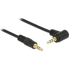 Delock cable Audio 3.5mm male/male angled black 2.0m