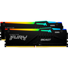 Kingston FURY DDR5 - 64GB - 6400 - CL - 32 (2x 32 GB) Dual Kit, RAM (black, KF564C32BBAK2-64, FURY Beast RGB, INTEL XMP)