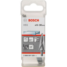 Bosch HSS step drill, 6mm - 30mm (13 steps, with spiral flute)