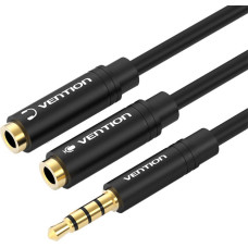 Vention Cable Audio 3.5mm Male to 2x 3.5mm Female Vention BBVBY 0.3m (black)