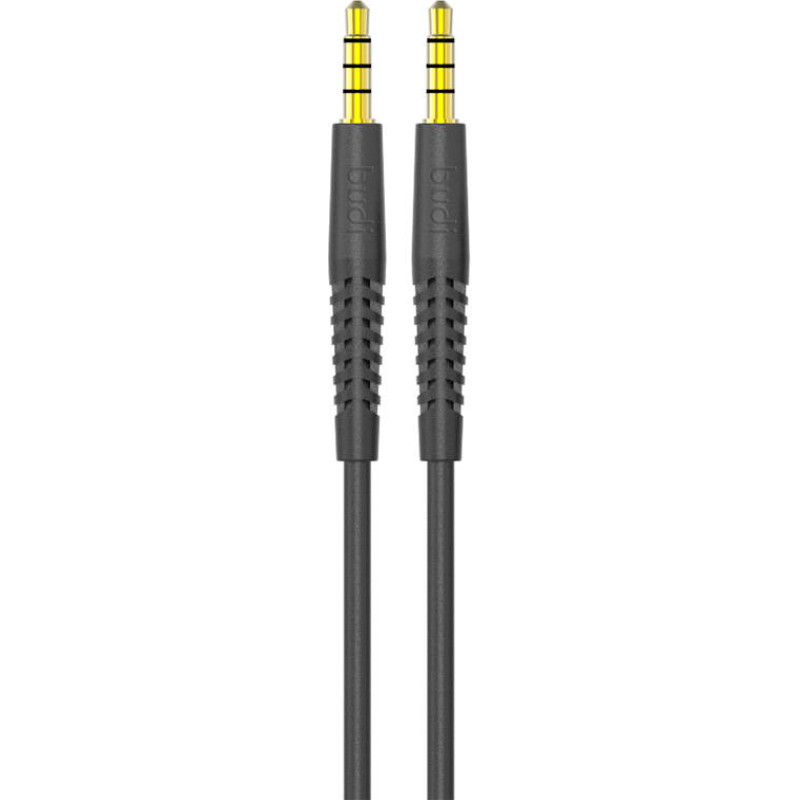 Budi AUX cable mini jack 3.5mm to mini jack 3.5mm Budi, 1.2m (black)