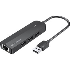 Vention Hub USB 2.0 3-Port with Ethernet Adapter 100Mbps Vention CHPBB 0.15m, Black