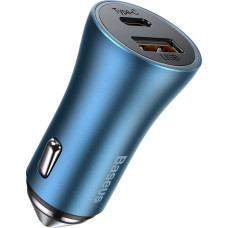 Baseus Golden Contactor Pro car charger, USB + USB-C, QC4.0+, PD, SCP, 40W (blue)