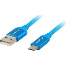 Lanberg USB cable Lanberg microUSB - 1 m Blue (CA-USBM-20CU-0010-BL)
