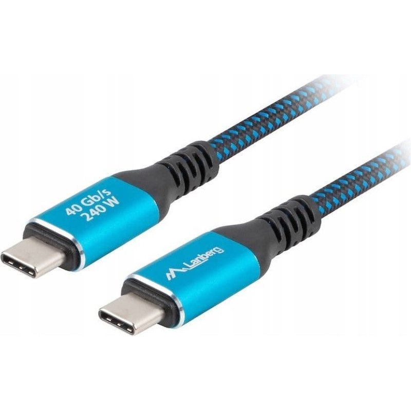 Lanberg KABEL USB-C M/M USB4 1M 240W 8K 60HZ CZARNO-NIEBIESKI LANBERG