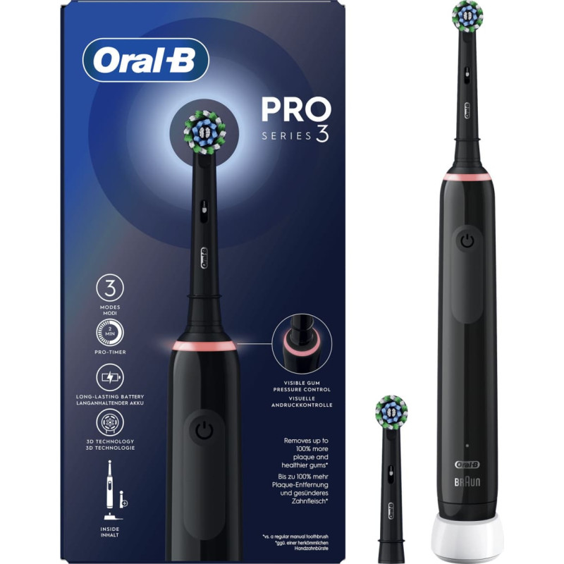 Oral-B Braun Oral-B Pro 3 3000 CrossAction black Edition, electric toothbrush (black)