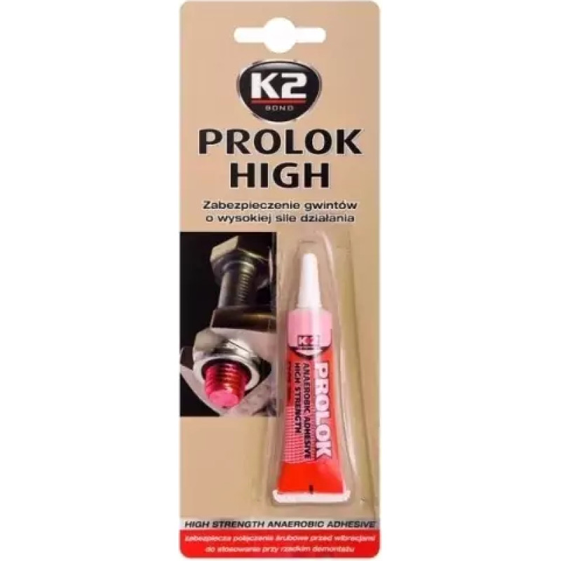 K2 KLEJ DO GWINTÓW PROLOK T275 HIGH CZERWONY 6ML