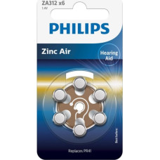 Philips 1x6 Philips Zinc-Air PR41 / 312 Hörgeräte Batterie