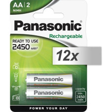 Panasonic 12x2 Panasonic Accu NiMH Mignon AA 2450 mAh Rechargeable Evolta