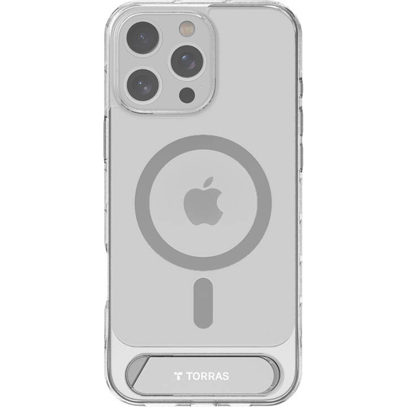 Torras Pstand Series Case for iPhone 16 Pro (Transparent)