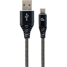 Gembird CABLE USB-C 2M BLACK/WHITE/CC-USB2B-AMCM-2M-BW GEMBIRD