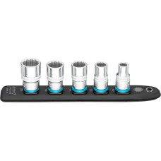 Hazet SmartRail 1/2 socket set double hexagon, 5 pieces (black, SW 10 - SW 22, short)