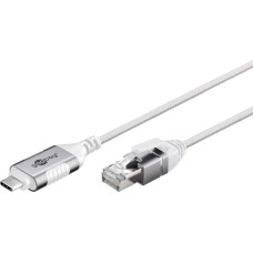 Goobay Ethernet adapter cable USB-C 3.2 Gen2 > RJ-45, Slim (white, 1 meter)