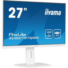 Iiyama ProLite XUB2797QSN-W2, LED monitor - 27 - white (matt), QHD, IPS, Adaptive Sync, USB-C Dock, RJ 45, 100Hz panel