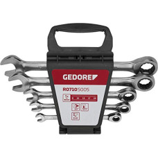Gedore Red ring ratchet open ended spanner set, 5 pieces, spanner (chrome, SW 8 - 19mm)