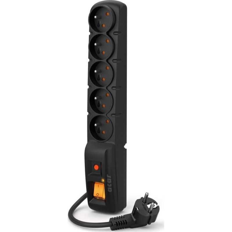 Acar Power strip Acar F5 overvoltage 5 sockets 3 m black (W0100)