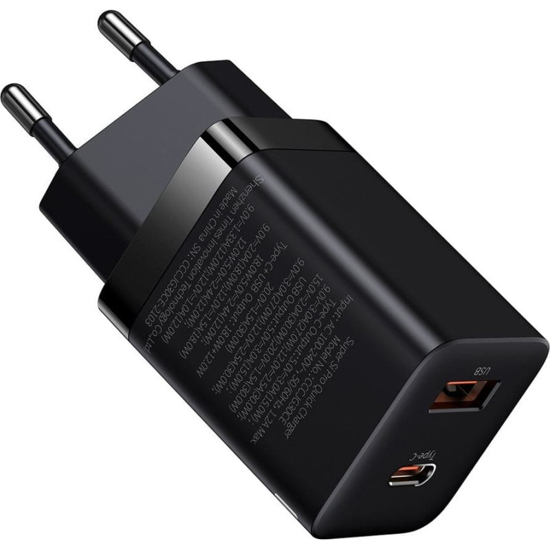 Baseus Loader Baseus Super Si Pro 1x USB-A 1x USB-C 3 A (BSU2903BLK)