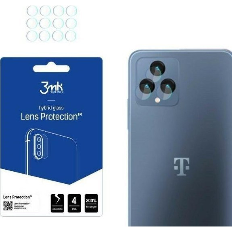 3MK Hybrid glass for camera lens 3MK Lens Protect T-Mobile T Phone Pro 5G/Revvl 6 5G [4 PACK]
