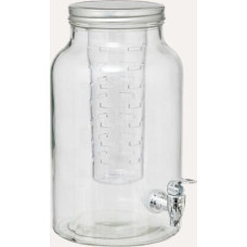 Secret De Gourmet Szklany dozownik do napojów z kranikiem i wkładem na owoce FUZY, 6 l