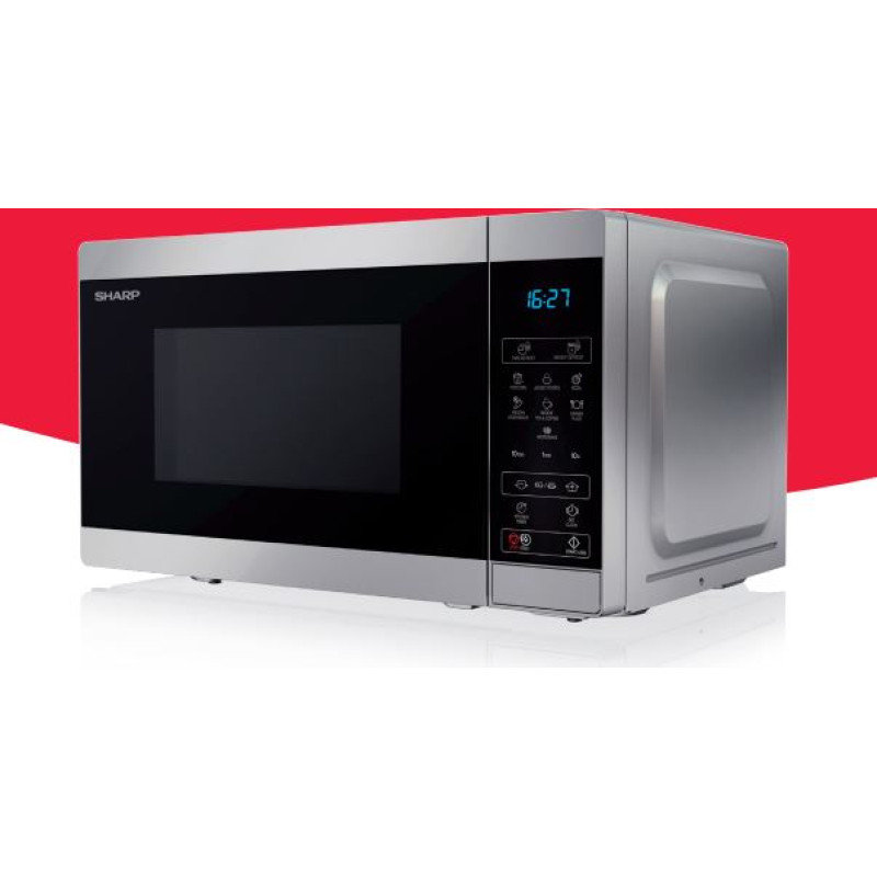 Sharp YC-MS02E-S mikroviļņu krāsns Sudrabs Solo mikrovilnis Novietojams uz galda 20 L 800 W