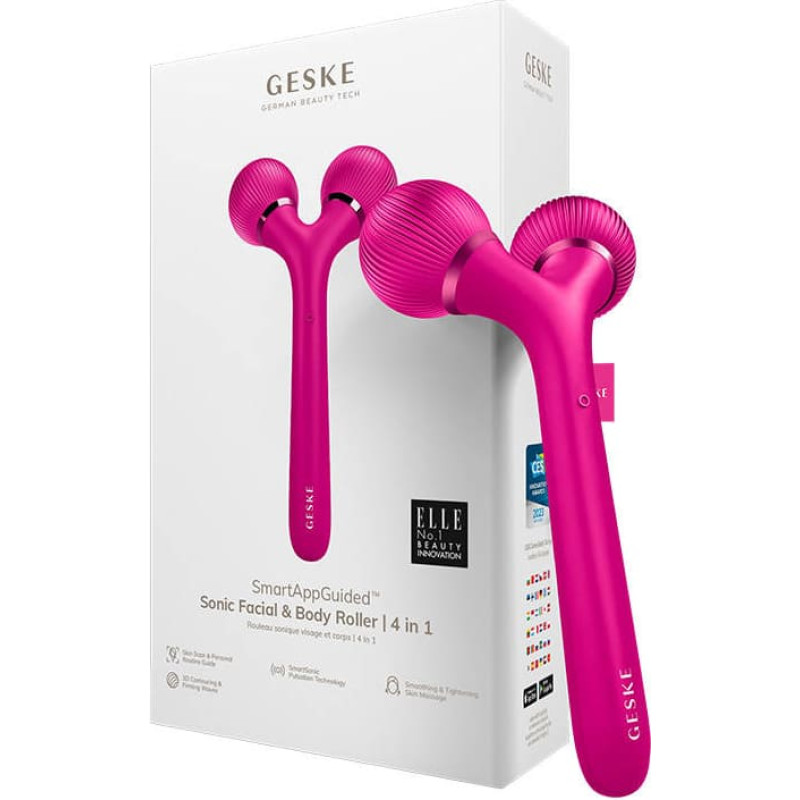 Geske Sonic Facial & Body Roller 4in1 Geske with APP (magenta)