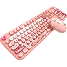 Mofii Lovely 2.4G Wireless Keyboard + Mouse Set (Pink)