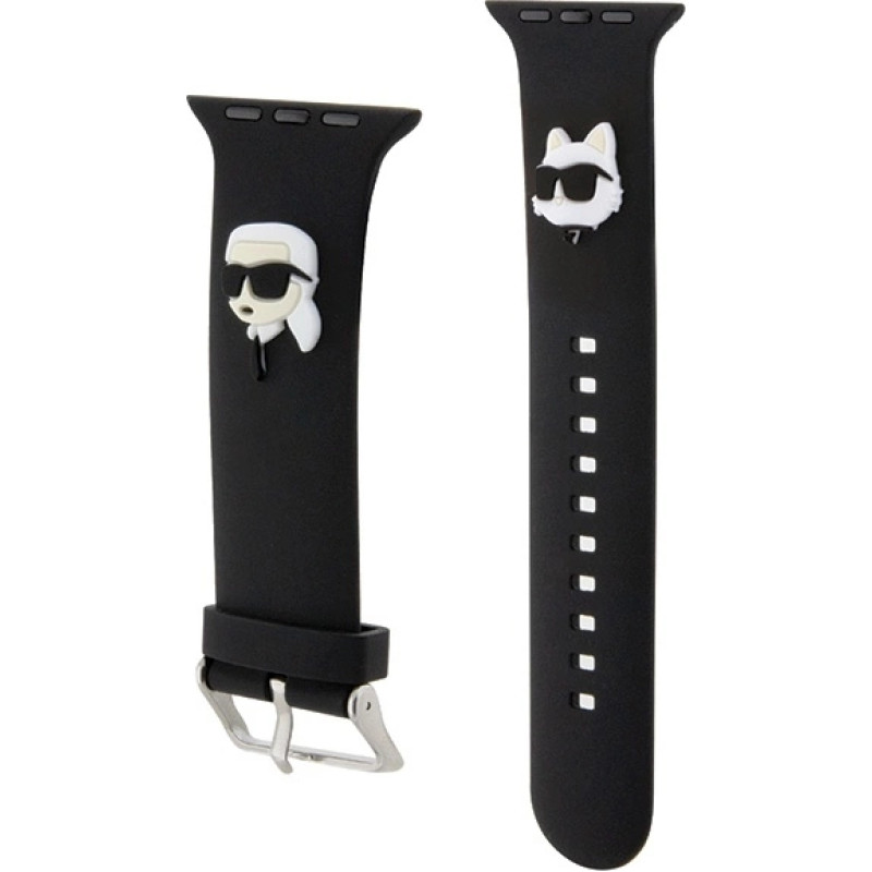 Karl Lagerfeld | Apple Watch Strap KLAWLSLKCNK | Black | Silicone/Stainless Steel