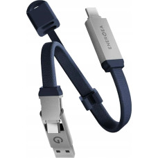 Energea Kabel USB Energea Kabel Sheath Key 2w1 USB-C do USB-C/USB-A 480Mbps 60W 15cm niebieski