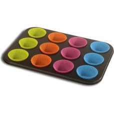 Keksiņu cepšanas trauks ar silikona formām oglekļa tērauda ar nepiedegošu materiālu 35x26.5x3cm VN-SL-3001A VANORA