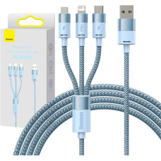 Baseus 3in1 USB cable Baseus StarSpeed Series, USB-C + Micro + Lightning 3,5A, 1.2m (Blue)