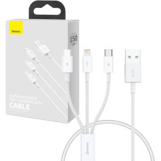 Baseus Quick Charge USB to M+L+C  Baseus Superior Data 3.5A 0,5m (White)