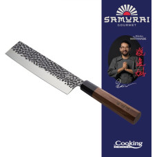 Dārzeņu nazis Nakiri 18cm SAMURAI GOURMET ebenkoka un riekstkoka rokturis HR-EVI-RH18 HEINNER