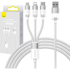 Baseus 3in1 USB cable Baseus StarSpeed Series, USB-C + Micro + Lightning 3,5A, 1.2m (White)