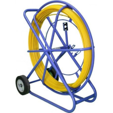 Extralink Pilot for pulling cables, fiberglass FRP, 11mm, 200m, with wheels, yellow