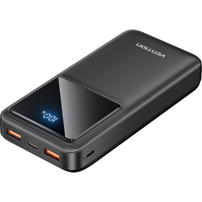 Vention Powerbank, Vention, FHLB0, 20000mAh, Micro-USB, USB-C, 2xUSB-A, 22.5W (black)