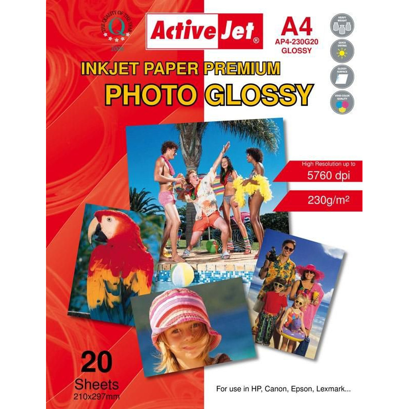 Activejet A4 Printer Photo Paper (AP4230G20)