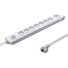 Qoltec Power strip Qoltec overvoltage 8 sockets 1.5 m white (1_788943)