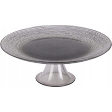 Koopman Patera szklana na nóżce na ciasto elegancka czarna 28 cm