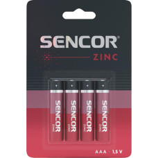 Sencor Bateria cynkowo-węglowa, AAA (LR03), AAA, 1.5V, Sencor, blistr, 4-pack