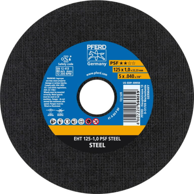 Pferd Griezējdisks PSF Steel 125x1mm, Pferd