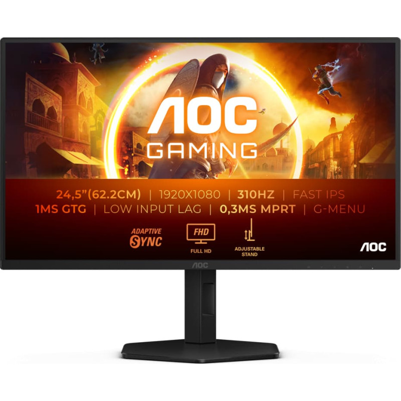 AOC G4 25G4SXU monitori 62,2 cm (24.5") 1920 x 1080 pikseļi Full HD LED Melns, Pelēks