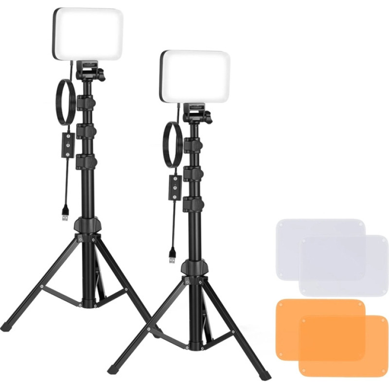 Neewer BP66 studio set two LED lamps + filters + tripods