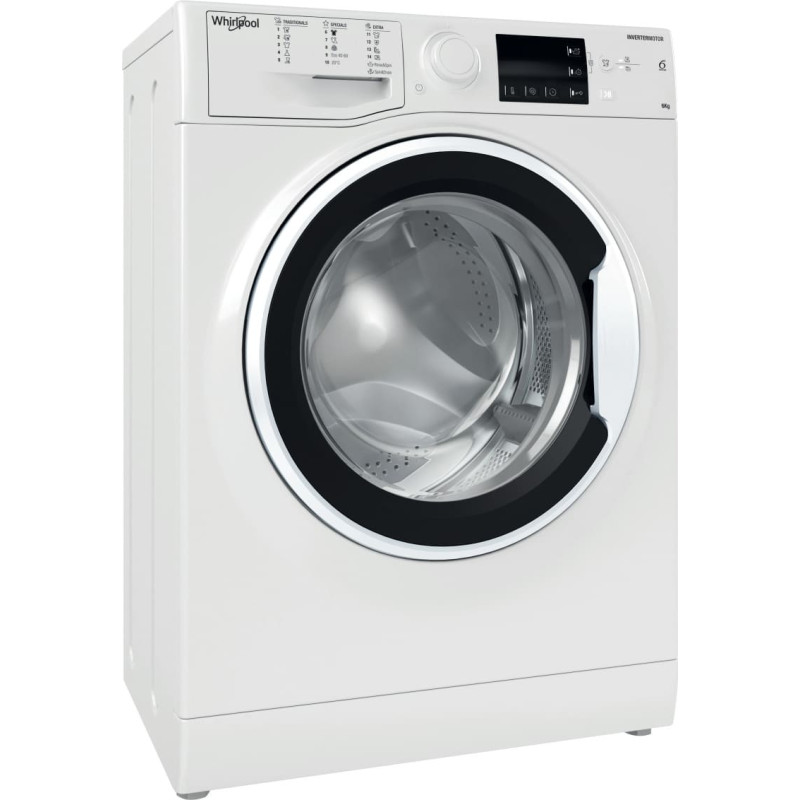 Whirlpool Washing machine | WRBSB 6249 W EU | Energy efficiency class C | Front loading | Washing capacity 6 kg | 1200 RPM | Depth 43 cm | Width 60 cm | LED | White