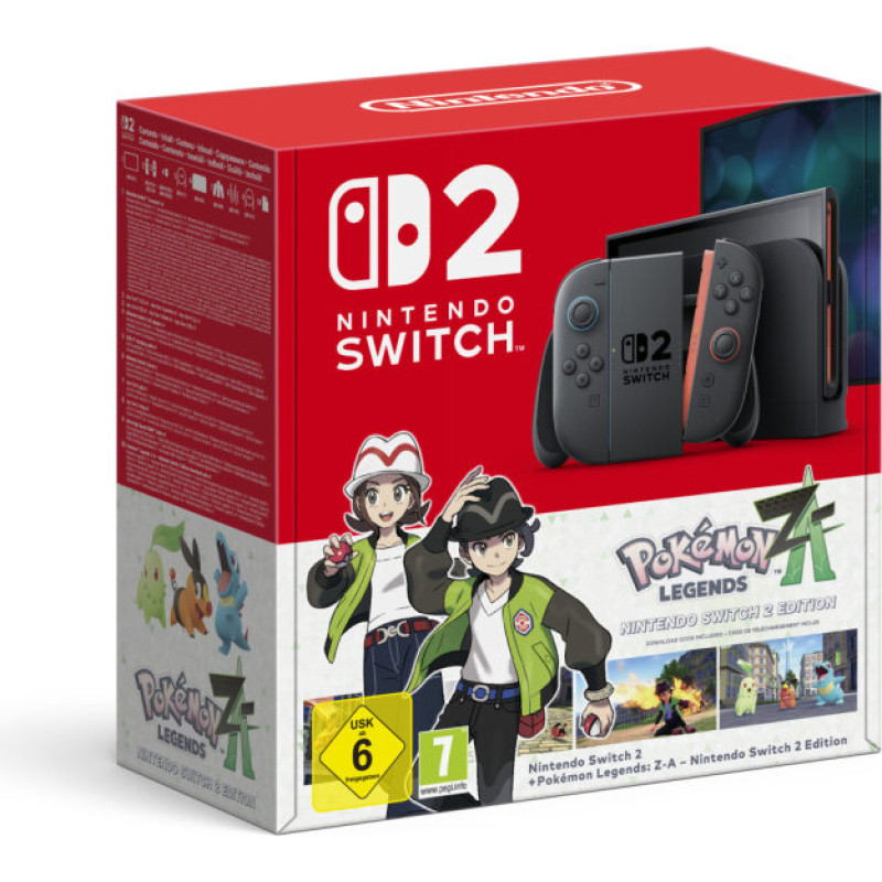 Nintendo Switch 2 + Pokémon Legends: Z-A: Switch 2 Edition portatīvā spēļu konsole 20,1 cm (7.9") 256 GB Skārienjūtīgais ekrāns Wi-Fi Melns