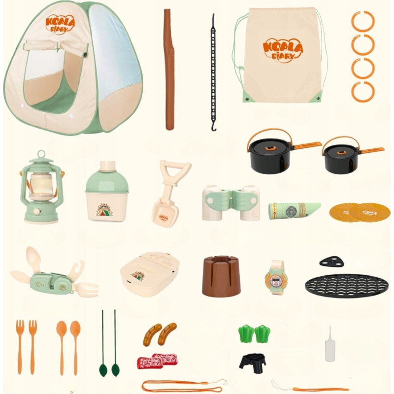 Bounn Zestaw kempingowy dla dzieci z namiotem i akcesoriami