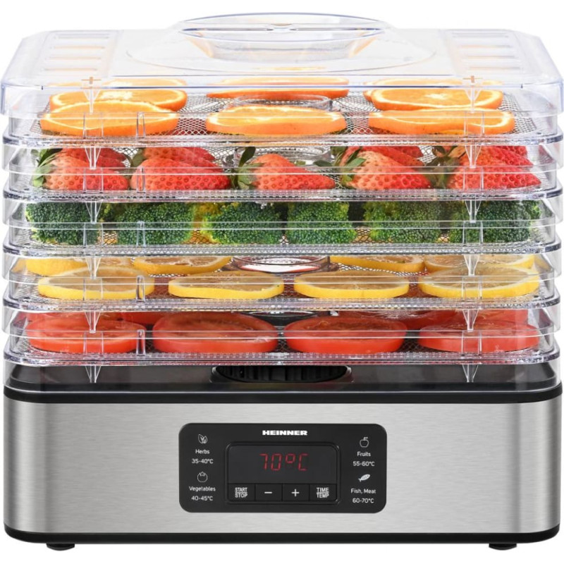 Augļu un dārzeņu žāvētājs 200-400W, 8.55L HFD-K400SS HEINNER