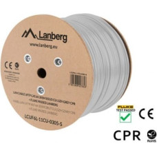 Lanberg Cable LAN UFTP Cat-6A 305M wire CU LSZH CPR+ fluke passed, grey