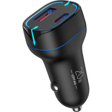 Vipfan Car charger VFAN C11, USB + USB-C, PD 20W + QC 3.0, LED (black)