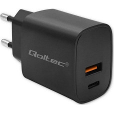 Qoltec Loader Qoltec Charger GAN Power Pro | 1xUSB-C | 1xUSB | 30W | 5-20V | 1.5-3A | Black